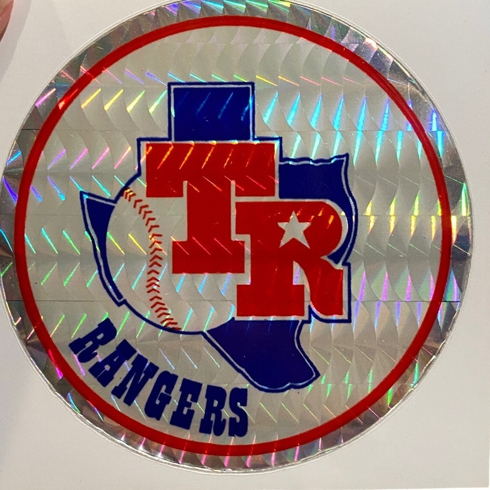 Vintage 1990s Texas Rangers Baseball Holographic‎ Sticker Decal Official MLB